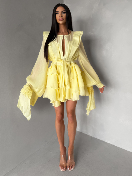 Žluté elegantní koktejlové šaty DIVINE