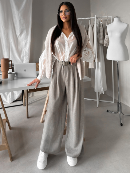 Béžové široké kalhoty ENTITY