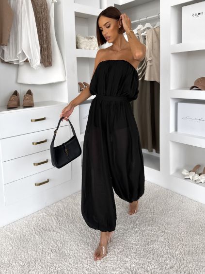 Černý kalhotový komplet BELVANY s body