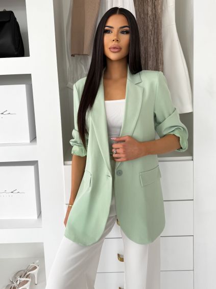 Světle zelené elegantní basic sako SIRONA