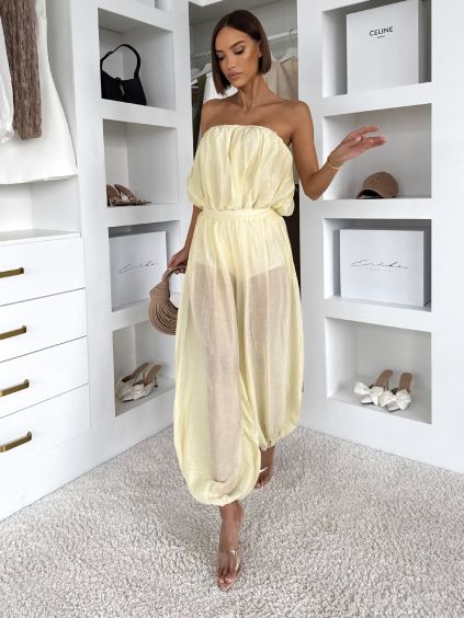 Žlutý kalhotový komplet BELVANY s body