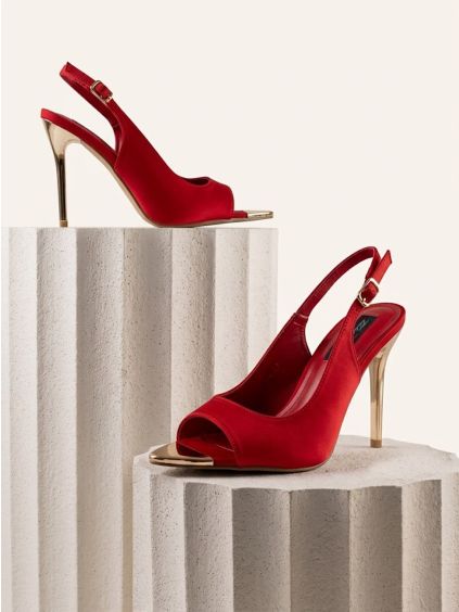 Červené lodičky na podpatku LUNEXA