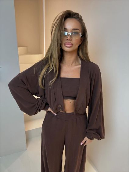 Tmavě hnědý stylový luxusní komplet COMFRA