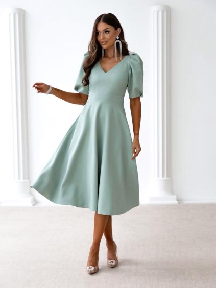 Mintové elegantní midi šaty ORLAYA