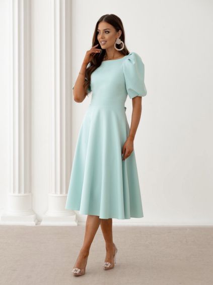 Mintové elegantní midi šaty VELIRA