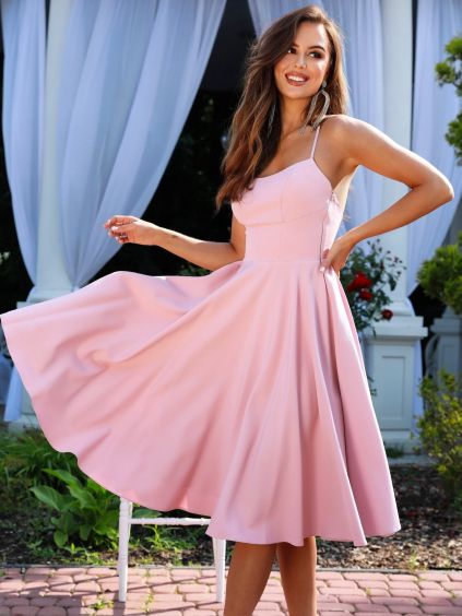 Starorůžové elegantní midi šaty VALENYA