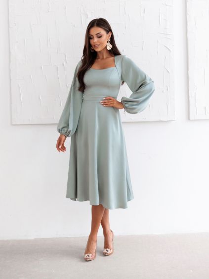 Mintové elegantní midi šaty NORALYN