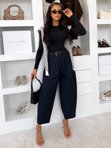 Tmavě modré balónové široké stylové kalhoty PANTYS