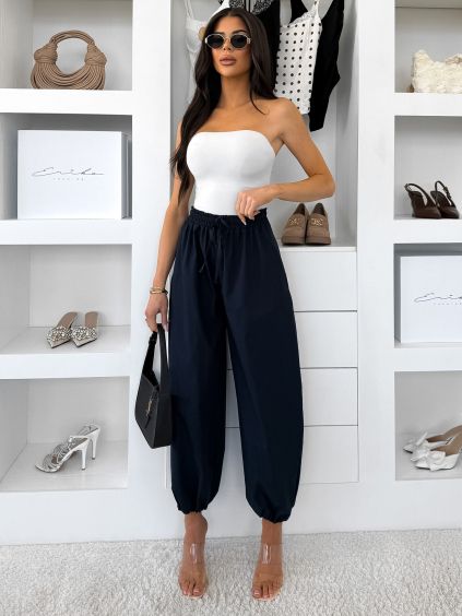 Tmavě modré balónové široké kalhoty ZALUD