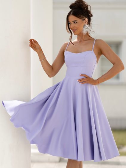 Fialové elegantní áčkové společenské šaty VALENYA