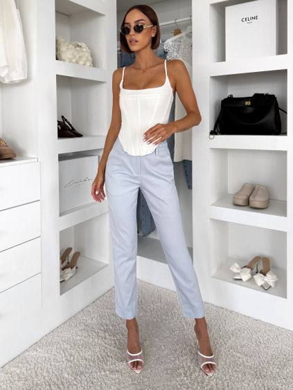Modré světlé elegantní kalhoty THELYANA