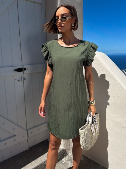 Khaki lehké krátké šaty stylové CAPRISO