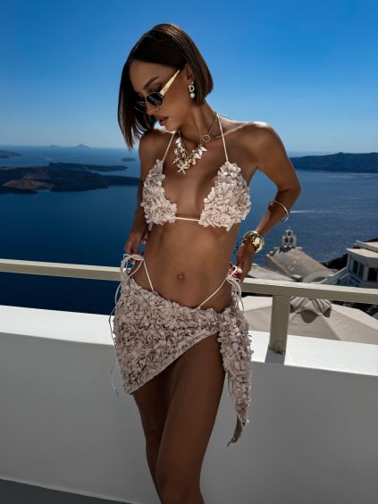 Béžové dvojdílné plavky bikiny VANELLE se sukní