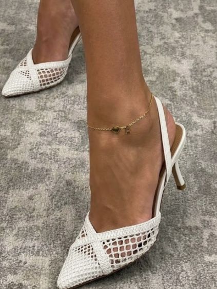 Bílé síťované letní elegantní lodičky STRIDENO