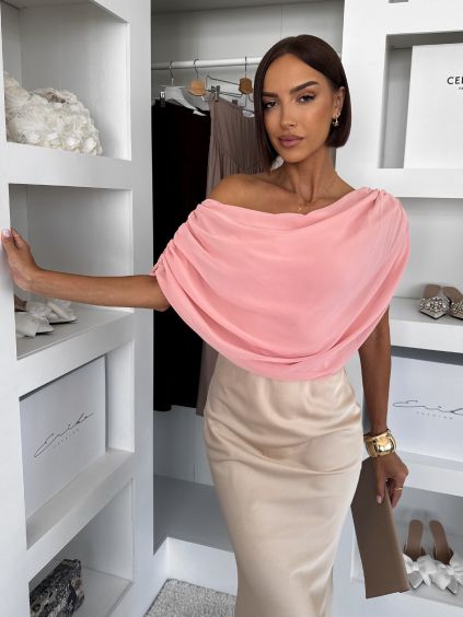 Starorůžové elegantní elastické body MILEYNA