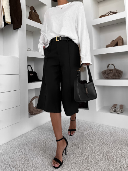 Černé elegantní culotte kraťasy NIMELLAE