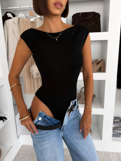 Černé elastické basic body PIPALA bez rukávů