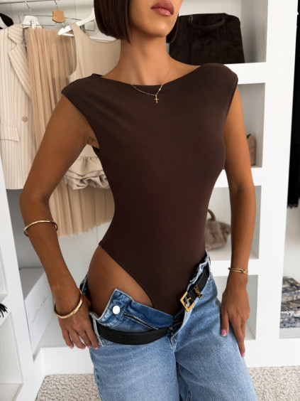 Tmavě hnědé elastické basic elastické body PIPALA