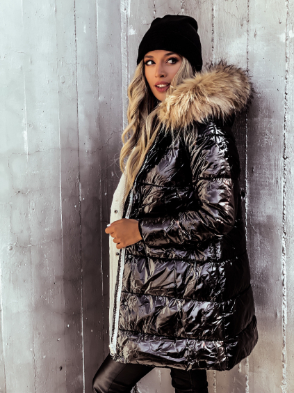 Černá metalická bunda PAGE