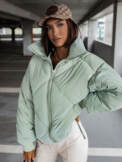 Světle zelená prošívaná bundička EMMELINE