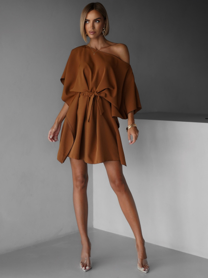 Tmavě hnědé šaty GRANDIE