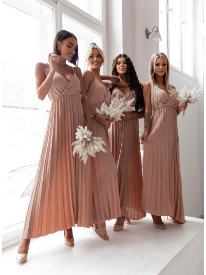 Starorůžové šaty SUNSHINE s plisovanou sukní