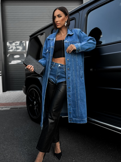 Modrý denim kabát INCREASE