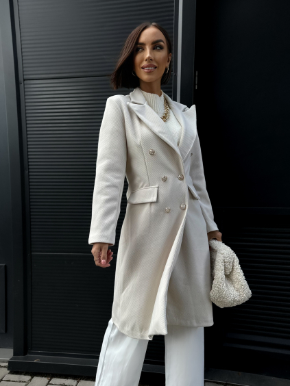 Krémový kabát PHILS na knoflíky