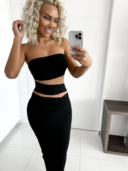 Černé šaty VUJENYTE s průstřihy