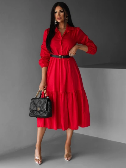 Červené košilové šaty ANITE