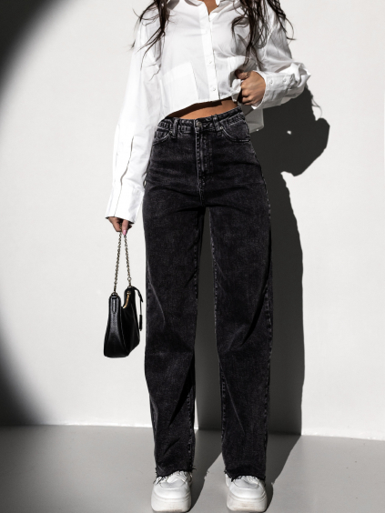 Černé široké wide leg džíny TOKAT