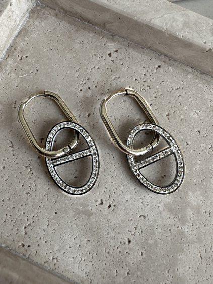 Stylové náušnice ABI ve stříbrné barvě