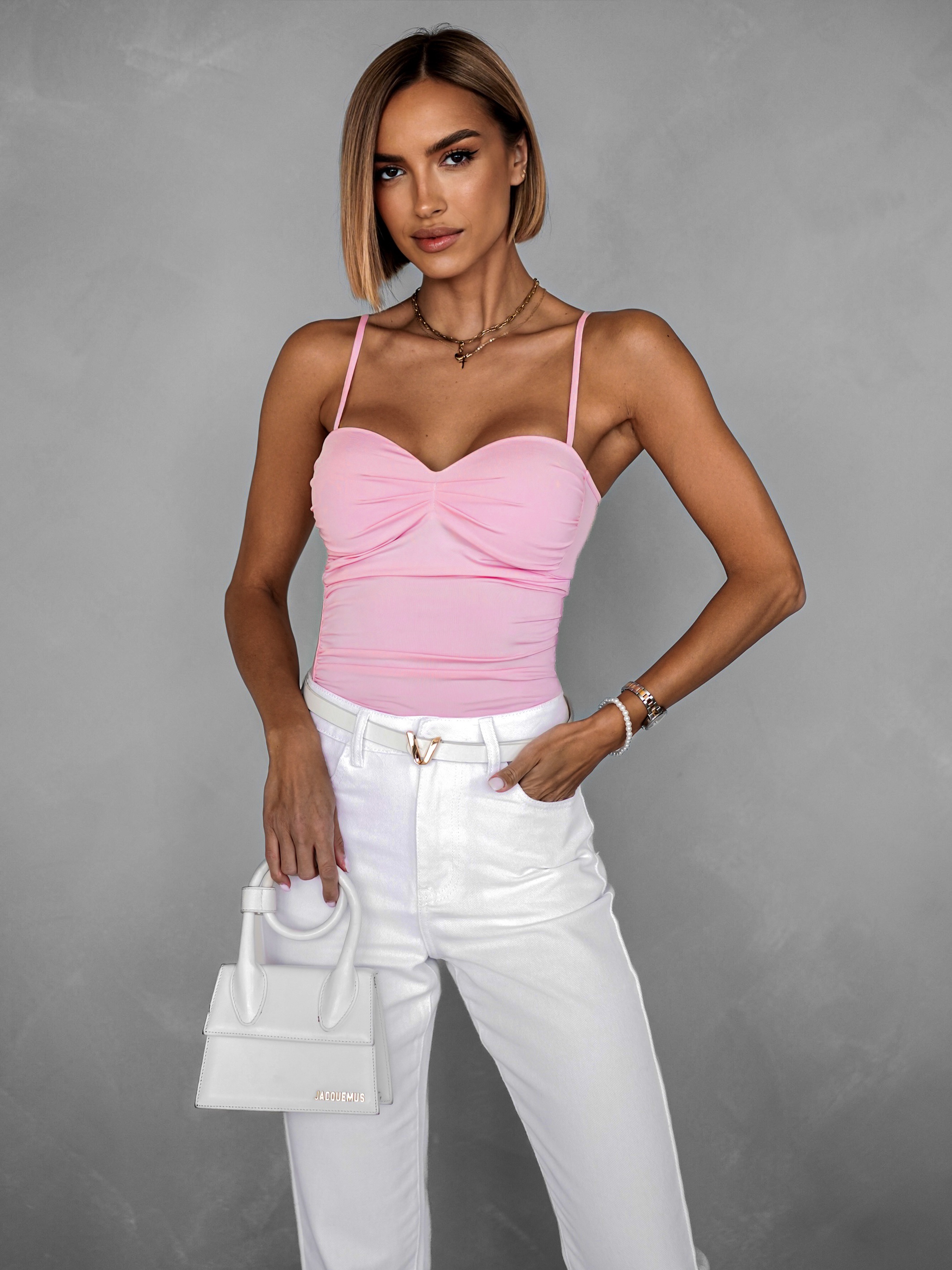 Levně Růžové elegantní body AMIRLAN