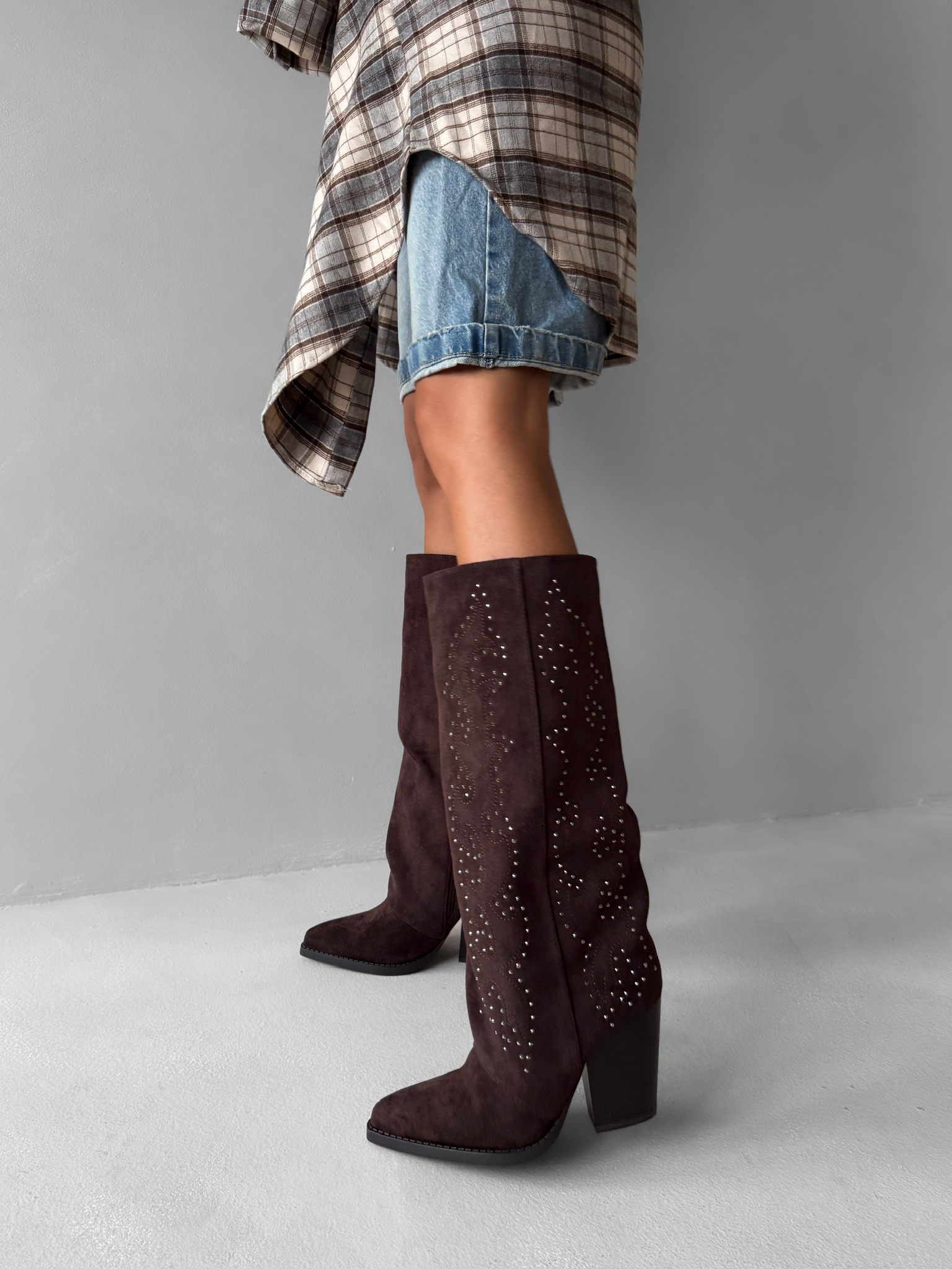 Hnědé kovbojské kozačky LUMORA 