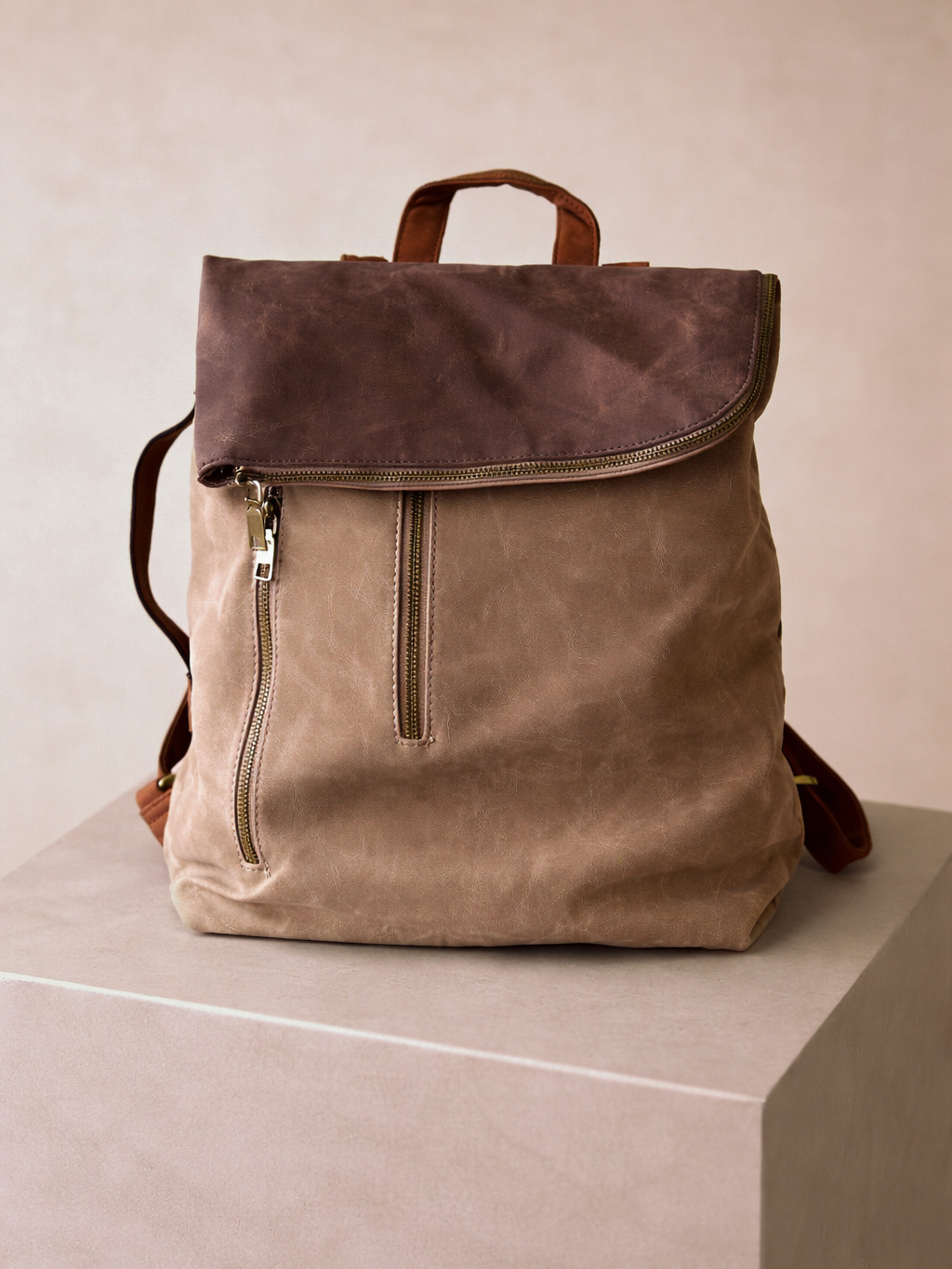 Béžový stylový baťoh QILENDA 