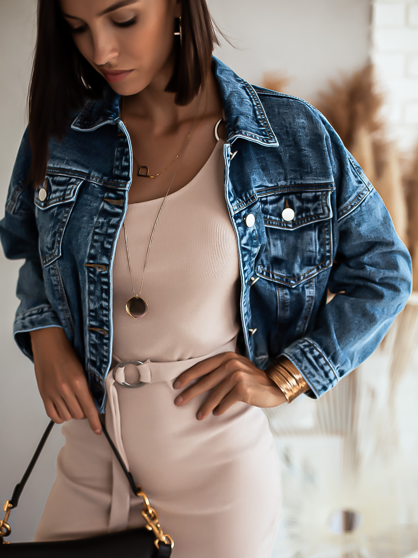 Modrá denim bunda BRING Velikost: M
