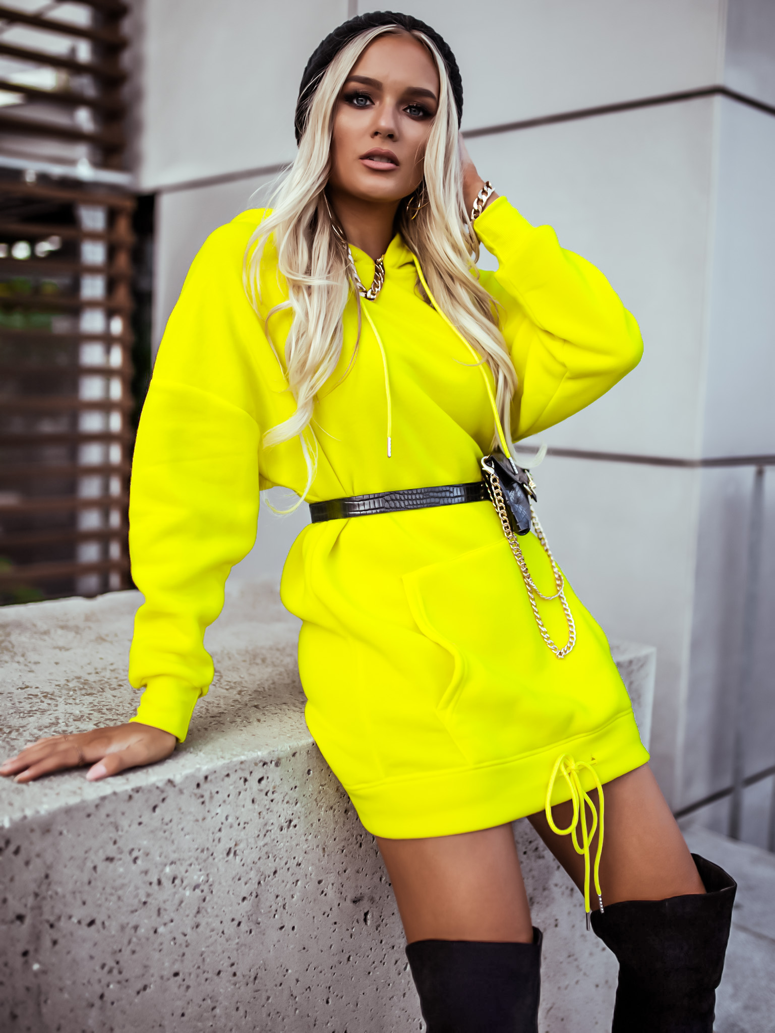 Mikina Avery Barva: Neon žlutá, Velikost: L/XL