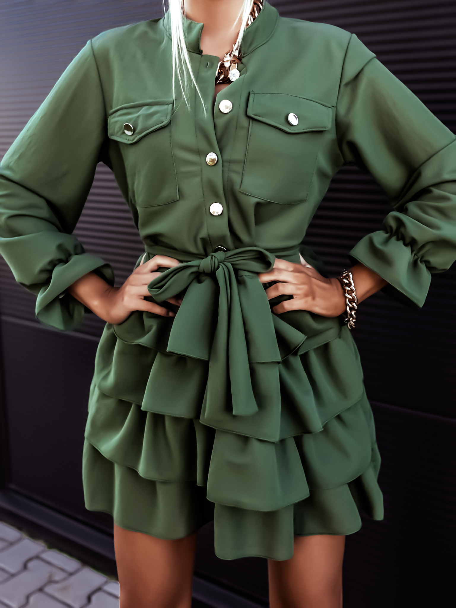 Šaty Tinsley Barva: Khaki