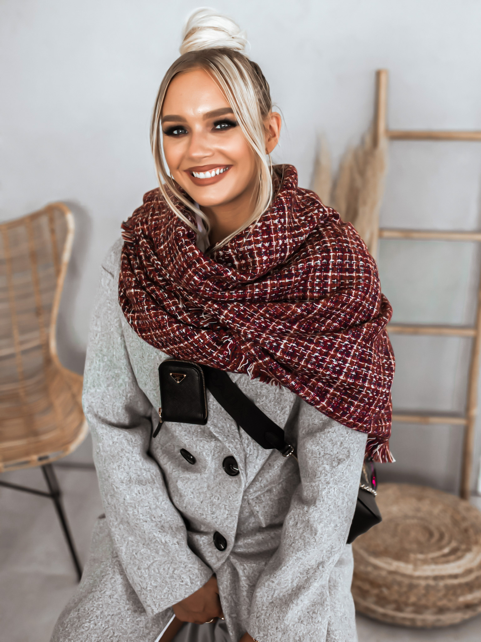 Šála Paulette Barva: Bordó