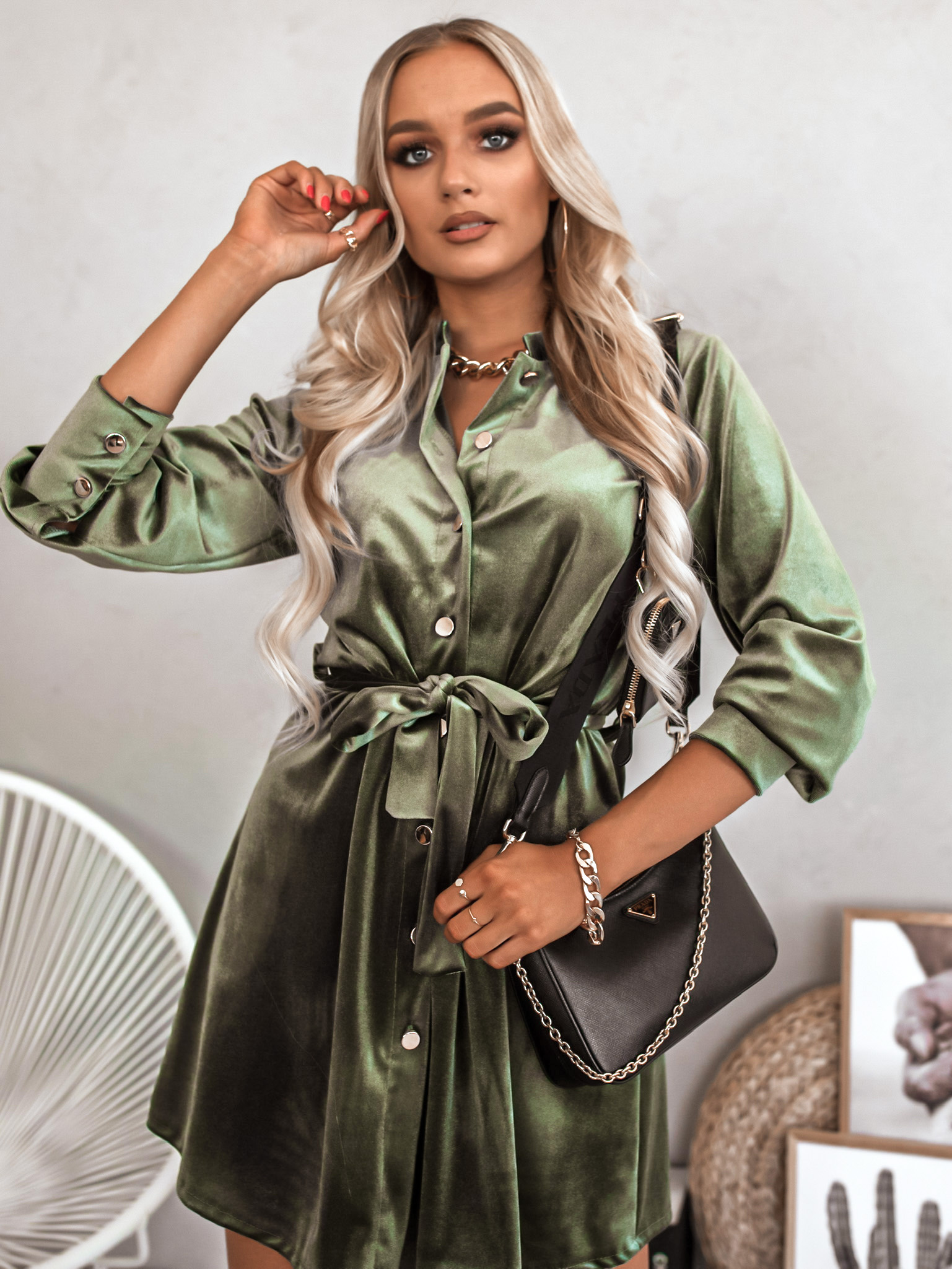 Šaty Saphira Barva: Khaki