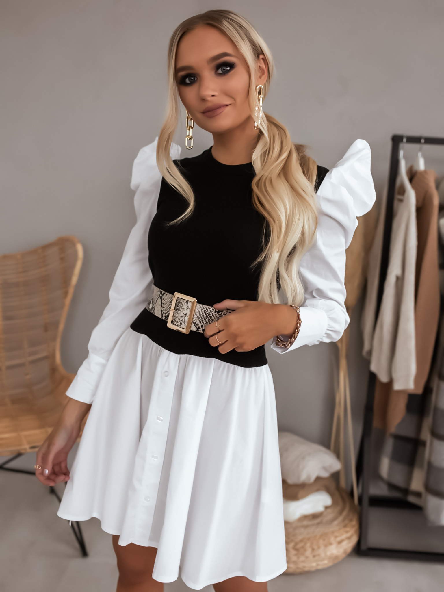 Šaty Carena Barva: Černobílá
