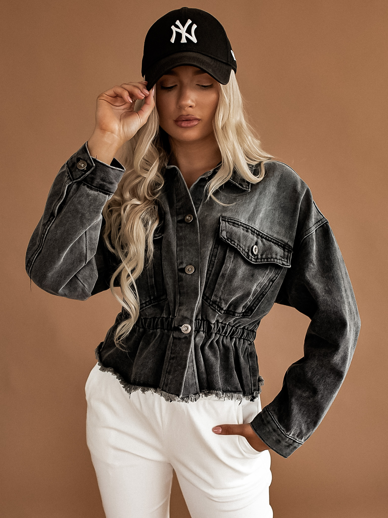 Denim bunda Rebecca/black Velikost: S
