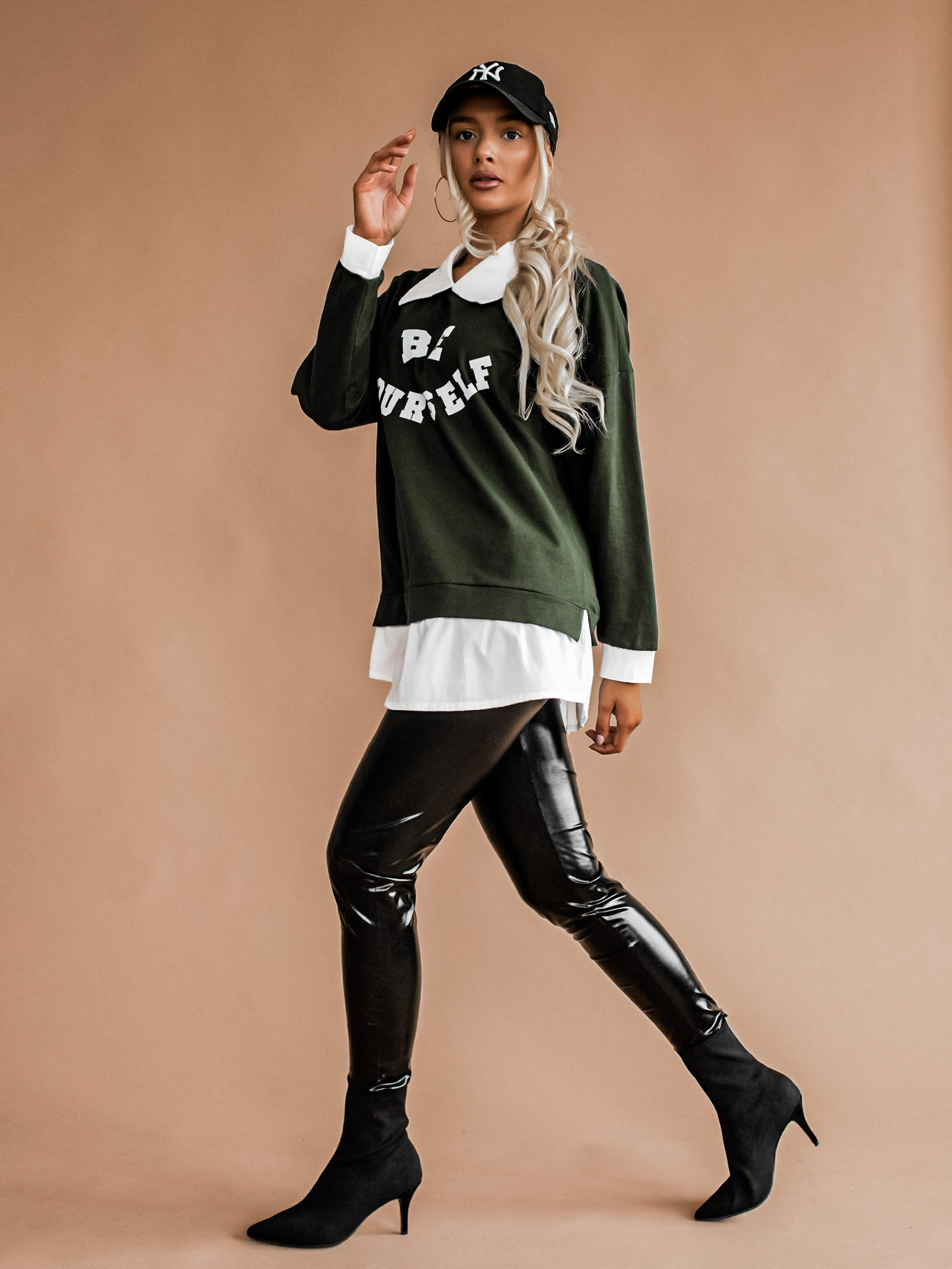 Mikina Yourself Barva: Khaki