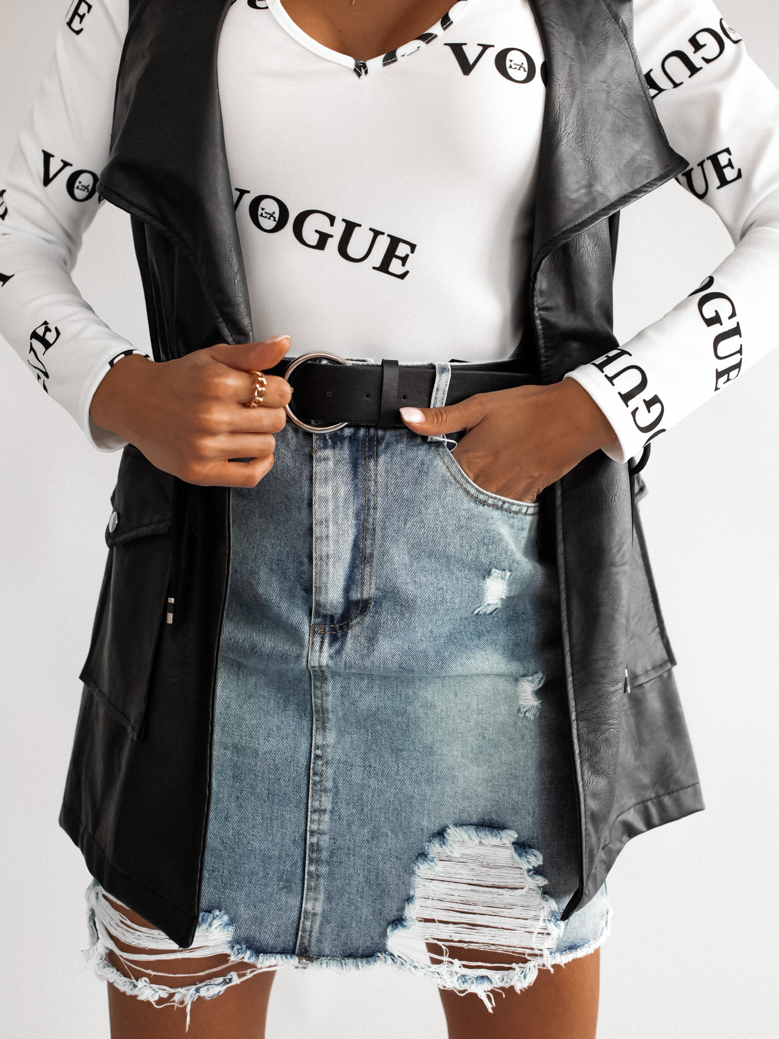 Denim džínová sukně Darwin světle modrá Velikost: L