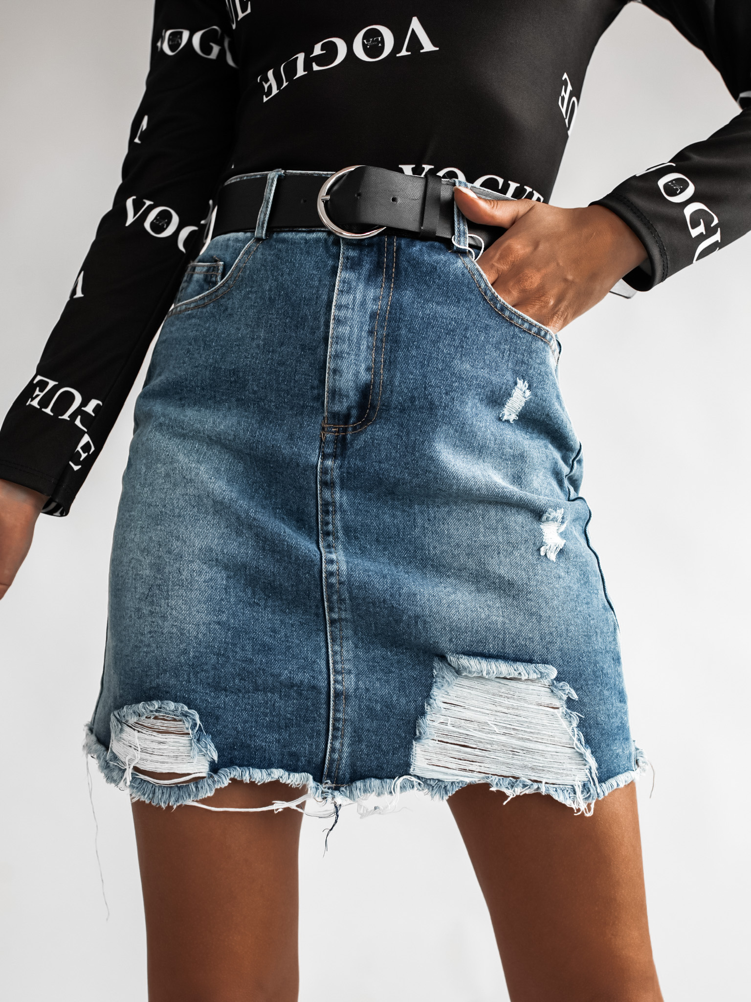 Denim džínová sukně Darwin tmavě modrá Velikost: M