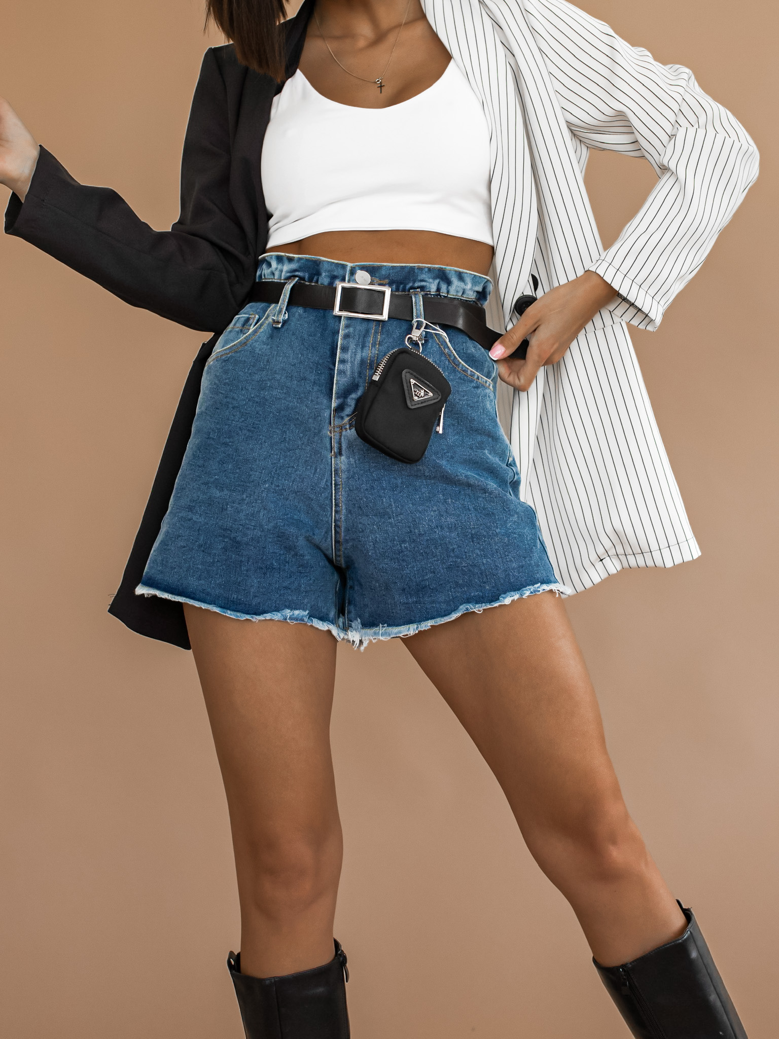 Tmavomodré džínsové denim kraťasy CHARLIE Velikost: M