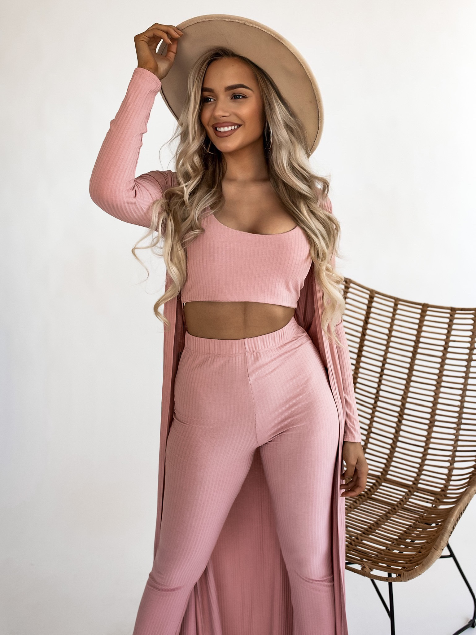 Starorůžový třídílný komplet GIRLS