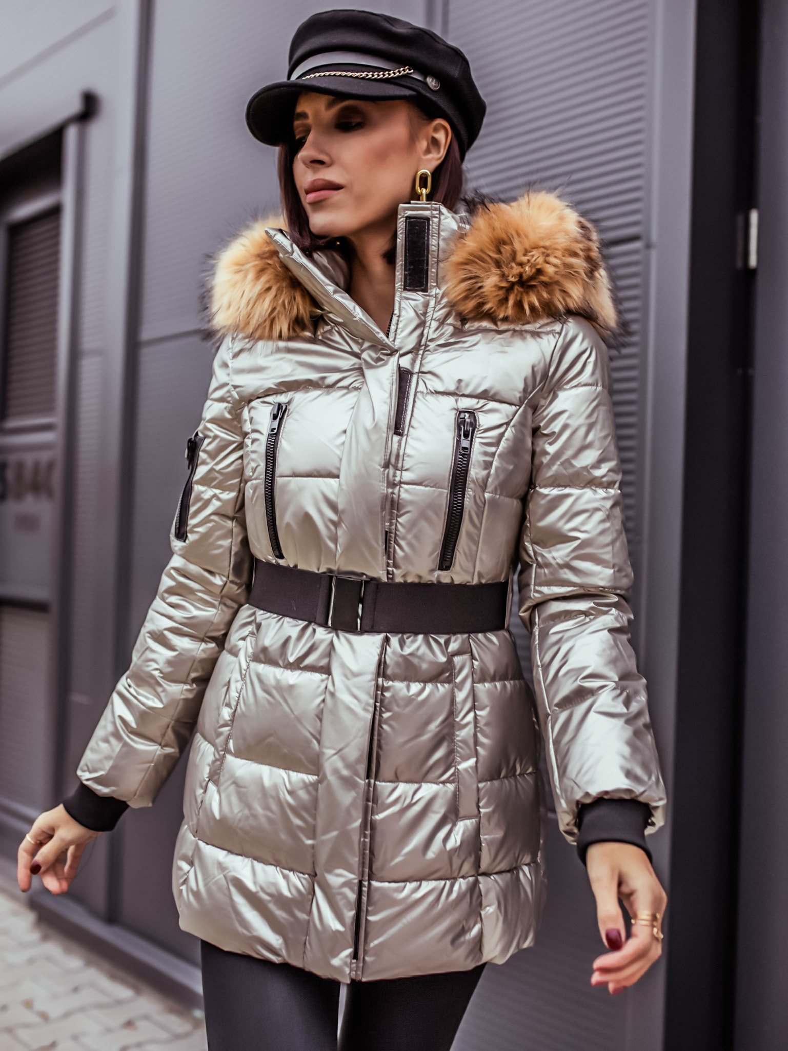 Zlatá metalická bunda NORTH 