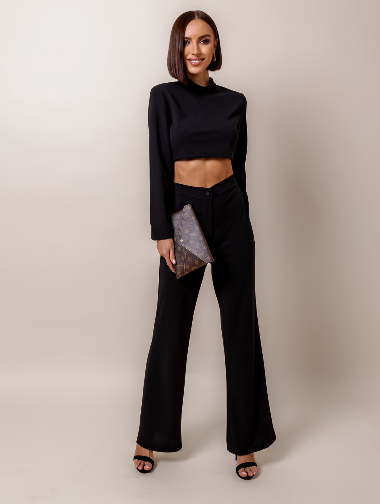 Černý dvoudílný elegantní komplet VARIETT Velikost: ONESIZE