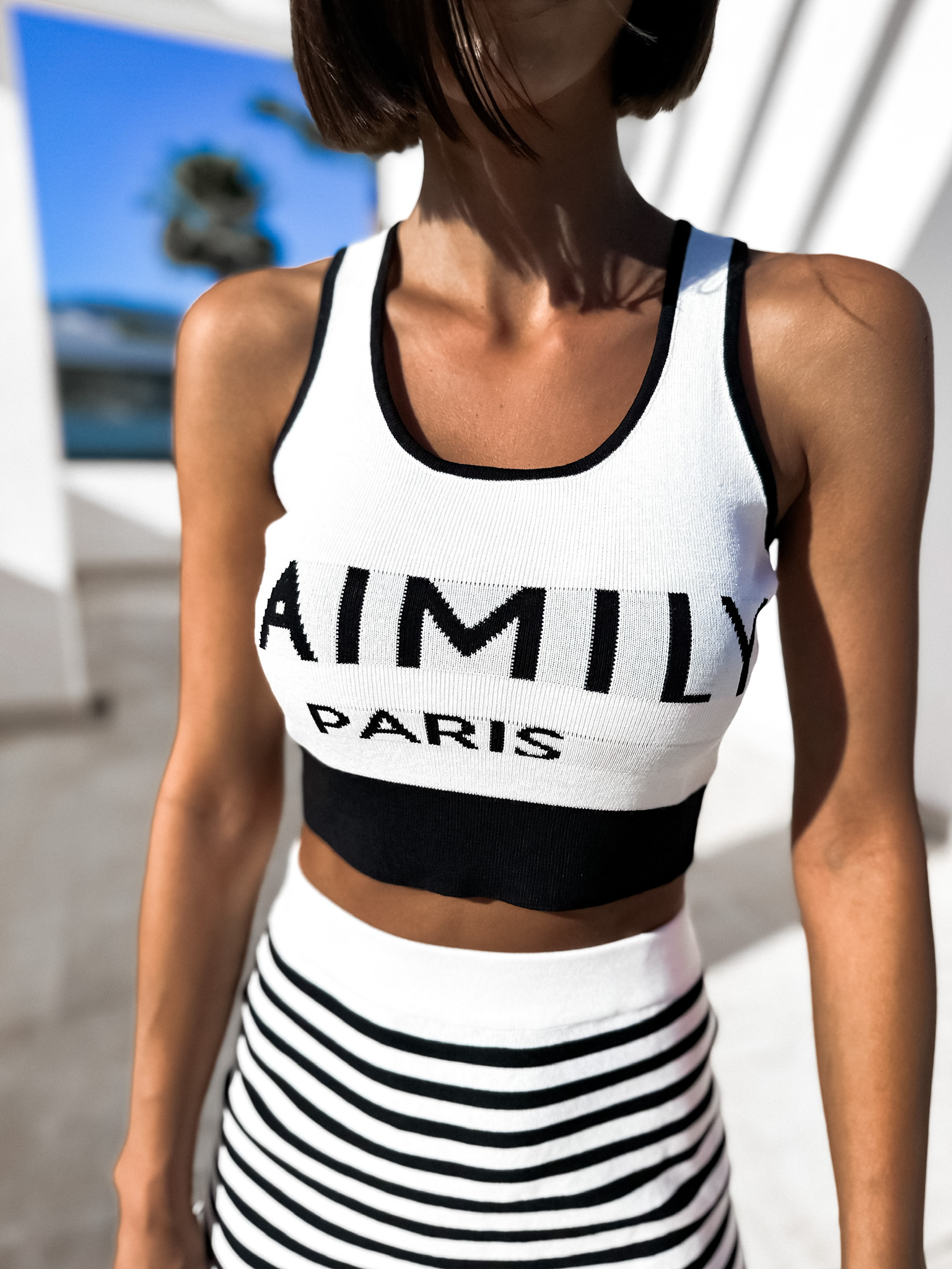 Bílý crop top CALESTEN Velikost: ONESIZE
